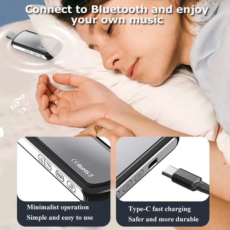 20206 Bluetooth 5.2 Bone Conduction Speaker Under Pillow Noise Reduction Speaker Stereo Music Player with Flashlight Sleep Aid